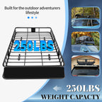 HECASA Upgrade Adjustable Roof Rack Cargo Carrier with Extension,64" x 39" x 6'' Universal, 250LBS Weight Capacity Heavy Duty Steel Car SUV ,Top