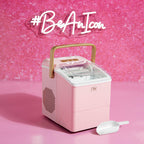 Paris Hilton Portable Ice Maker, Compact Countertop Ice Machine with Scoop, 26 lbs/Day, Pink