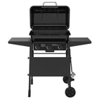 Expert Grill 3-Burner Propane Gas Grill with Side Shelves and Wheels, Black