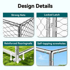 YOKWOK Outdoor Dog Kennel With Roof, 7.5X7.5ft, Silver - Outdoor Dog Crate