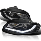 Spec-D Tuning LED Strips Projector Headlights Compatible With 2006-2008 Audi A4/S4 B7 - Left And Right Pair