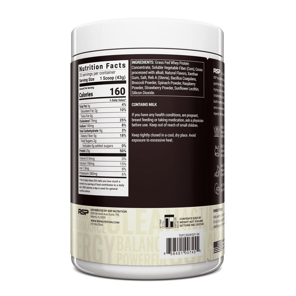 TrueFit High Fiber Protein Powder, Grass-Fed Whey Meal Replacement Shake with Prebiotics, Probiotics, & Organic Superfoods, Keto Friendly, Gluten Free