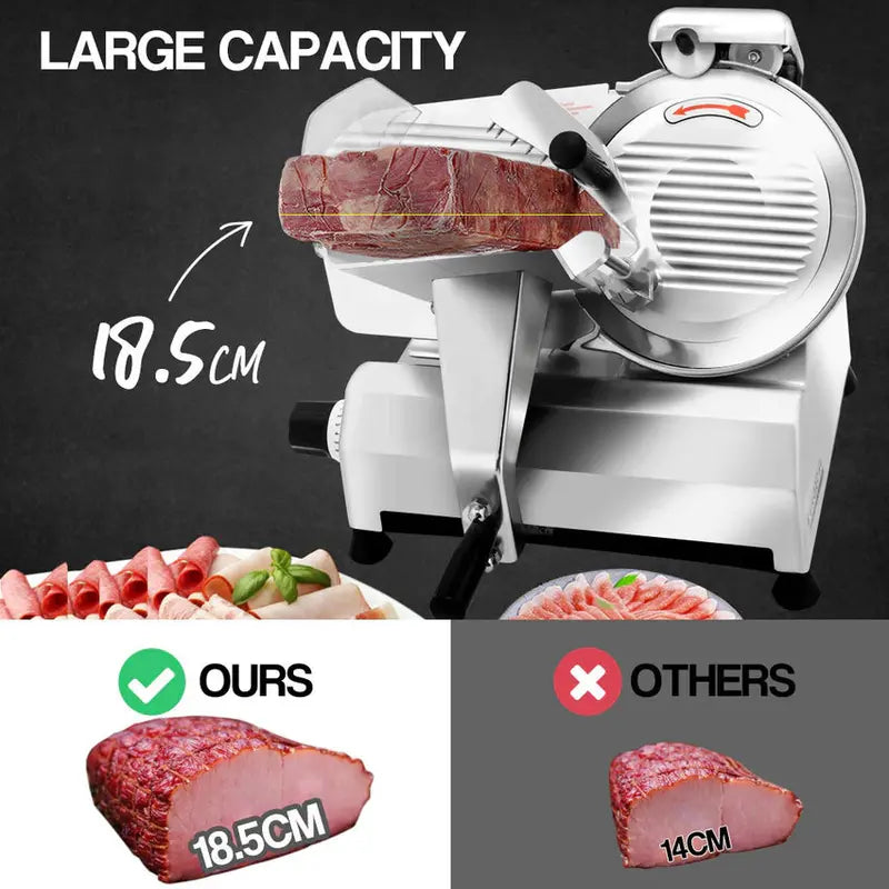 EuroChef Commercial Electric Meat Slicer, 10-Inch Stainless Steel Blade, 320W - EUC-CMS-3