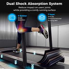 Senior-Friendly Walking Treadmill With Extended Handrails, 2.5 HP, 300 Lb Capacity, Black