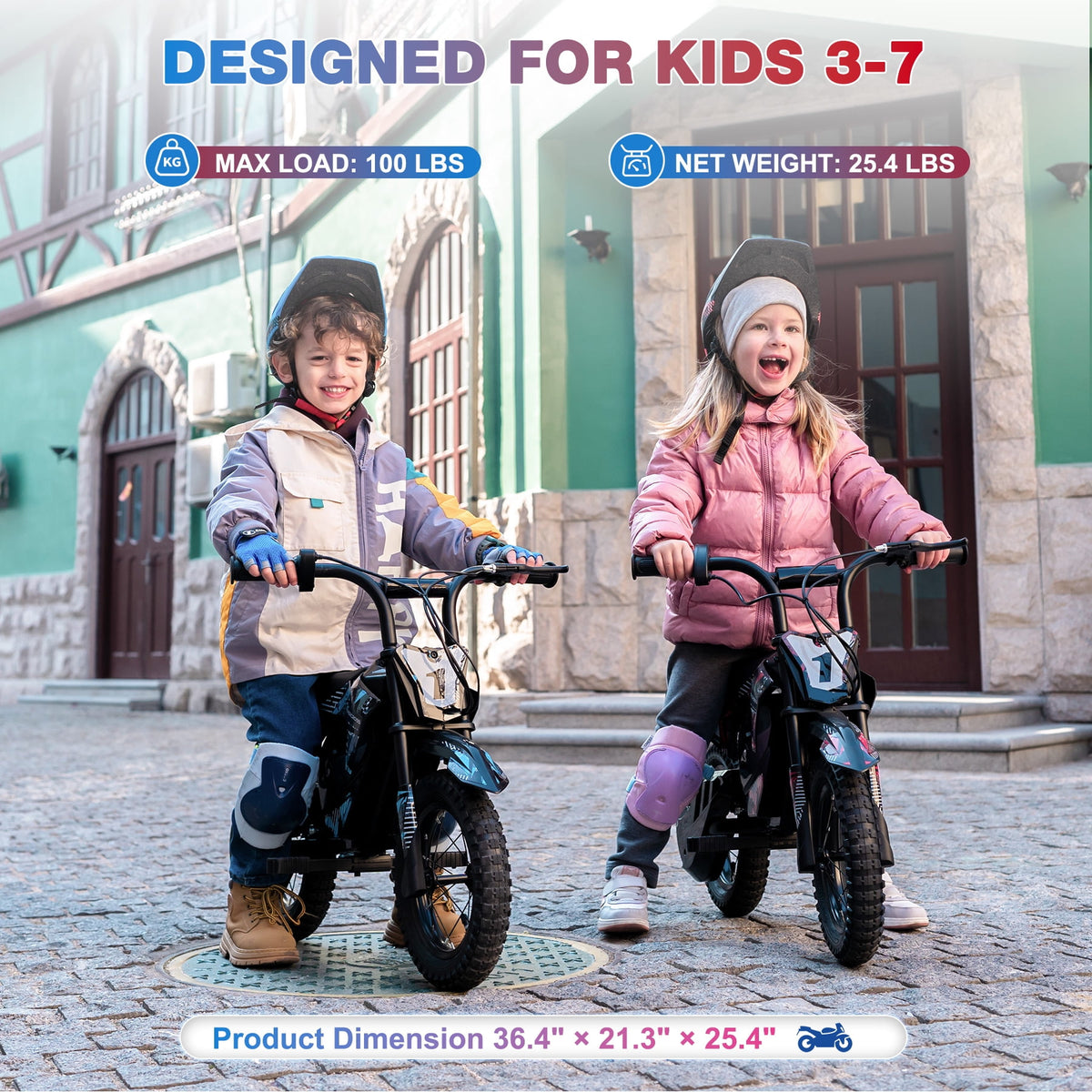 HOVERMAX Electric Dirt Bike for Kids, 150W Motor, Max Speed 10 MPH, Ages 3-7, 14.4V Ride-On Toy with 12" Rubber Wheels