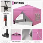 Outdoor Basic 12'x12'Pop up Canopy Tent with One Push Setup & Sidewalls, Instant Shade Gazebos with Adjustable Height, for Patio Deck Garden and