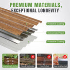 4 Pack 4x2x1 FT Raised Garden Bed Kit, Galvanized Metal Planter Box for Vegetables,fruits,Brown