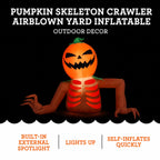 Pumpkin Skeleton Crawler Airblown Yard Inflatable, Multicolor, 4', Halloween by Way To Celebrate