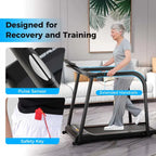 Senior-Friendly Walking Treadmill With Extended Handrails, 2.5 HP, 300 Lb Capacity, Black