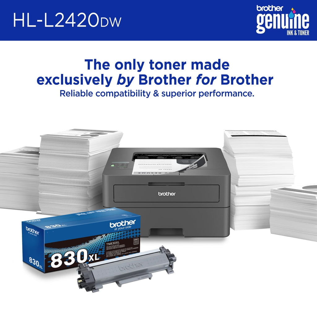 Brother HL-L2420DW Wireless Compact Monochrome Laser Printer with Duplex, Mobile Printing