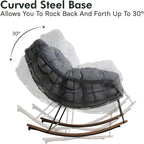 Oversized Indoor/Outdoor Rocking Egg Chair With Cushioned Upholstery