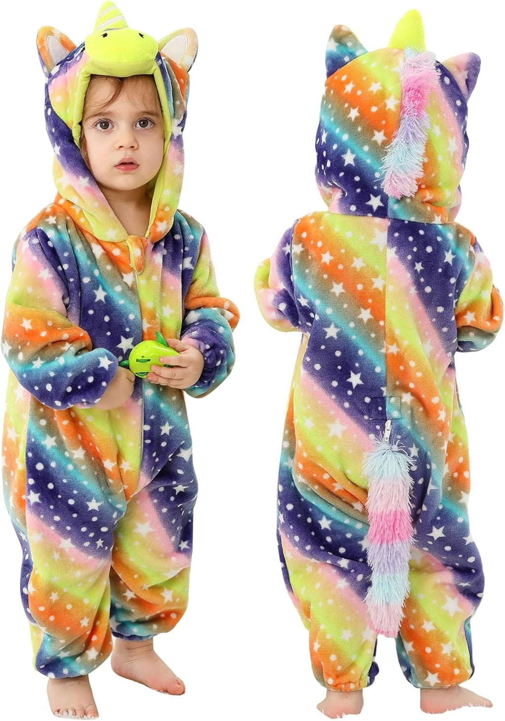 WIBACKER Infant Toddler Dinosaur Animal Fancy Dress Costume Baby Winter Flannel Hooded Romper Christmas Halloween Cosplay Jumpsuit