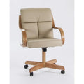 Caster Chair Company Frankie Swivel Armchair, Desert Beige Bonded Leather - C178