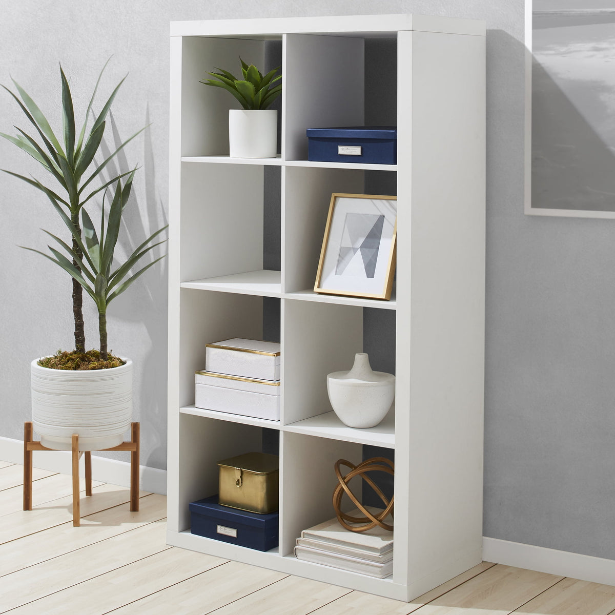 Better Homes & Gardens 8 Cube Storage Organizer, Textured White