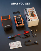 GOOLOO A3X 3000A Supersafe Jump Starter with Air Compressor, Portable Car Battery Booster (9.0 Gas/6.5L Diesel) with 150PSI Auto-Shutoff Tire Inflator