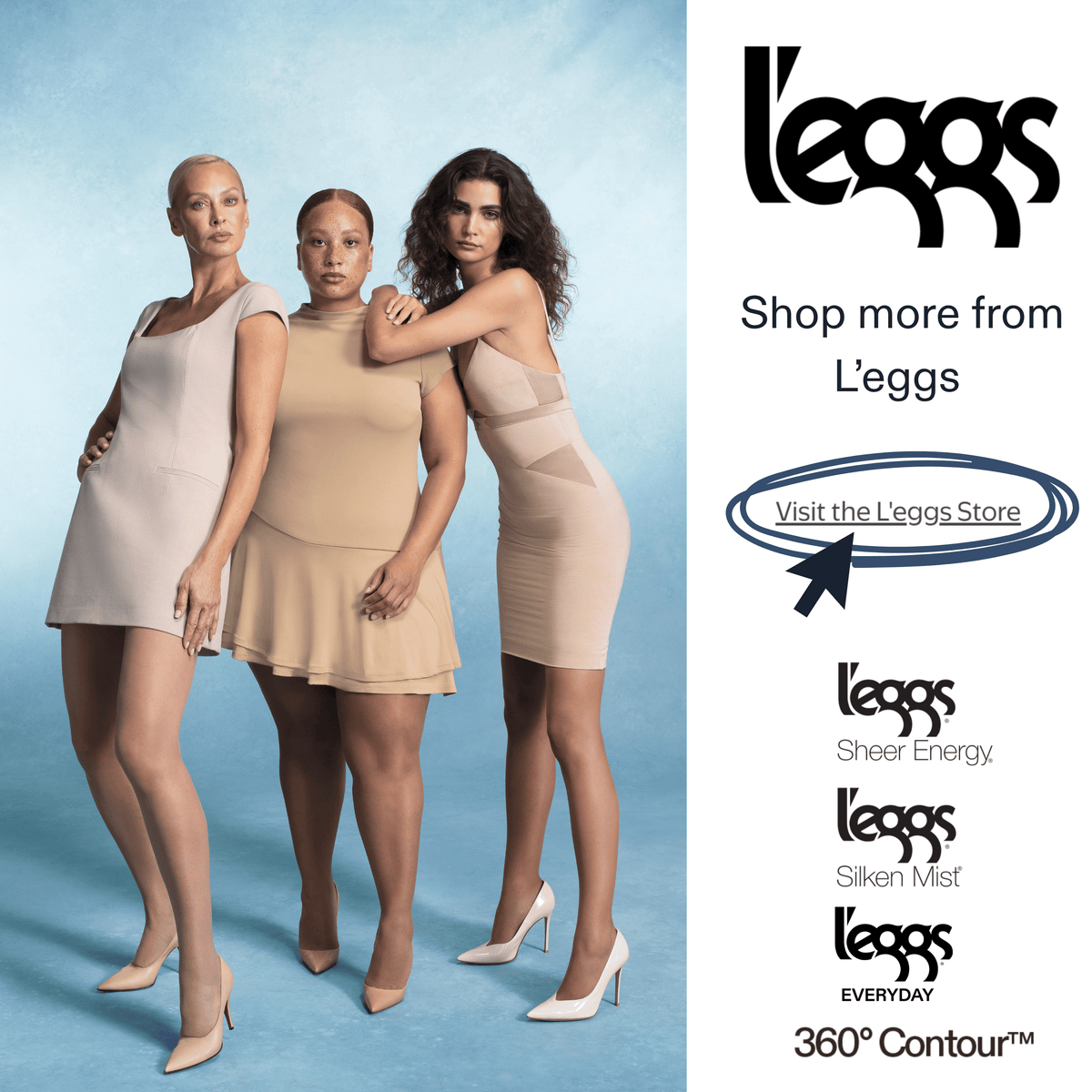 L'eggs 360 Contour Women's Same to Waist Fishnet Tights
