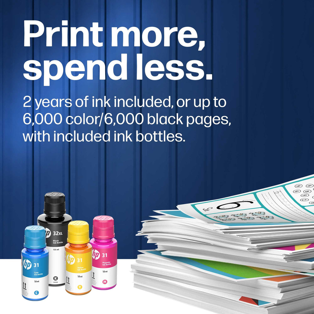 HP Smart Tank 5102 Wireless All-in-One Cartridge-Free Ink Tank Printer, 2 Yrs Ink Incl, Surf Blue