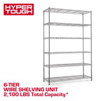 Hyper Tough 6-Tier Wire Shelving Unit, Chrome, Heavy-Duty Storage