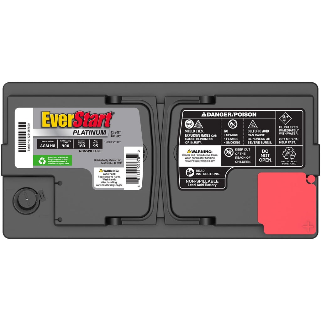 EverStart Platinum AGM Automotive Battery, Group Size H8 / LN5 / 49, 12 V, 900 CCA