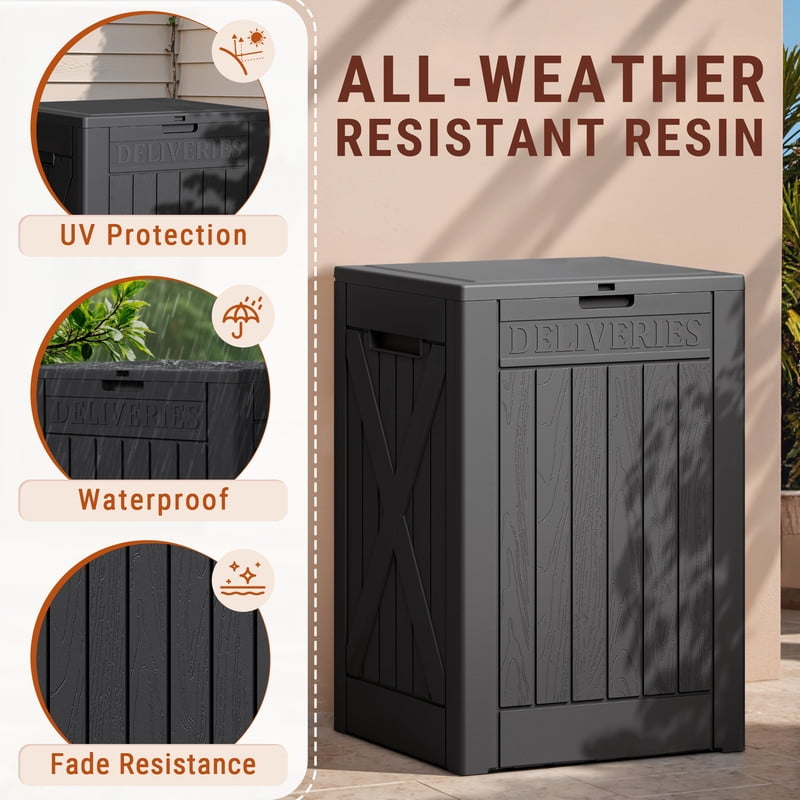 Homall 53 Gallon Package Delivery Boxes, Waterproof Outdoor Resin Mailbox for Packages With Lockabla Lid, Outdoor Storage Parcel Box for Outside