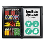 Devanti 70L Glass-Door Bar Fridge, Black