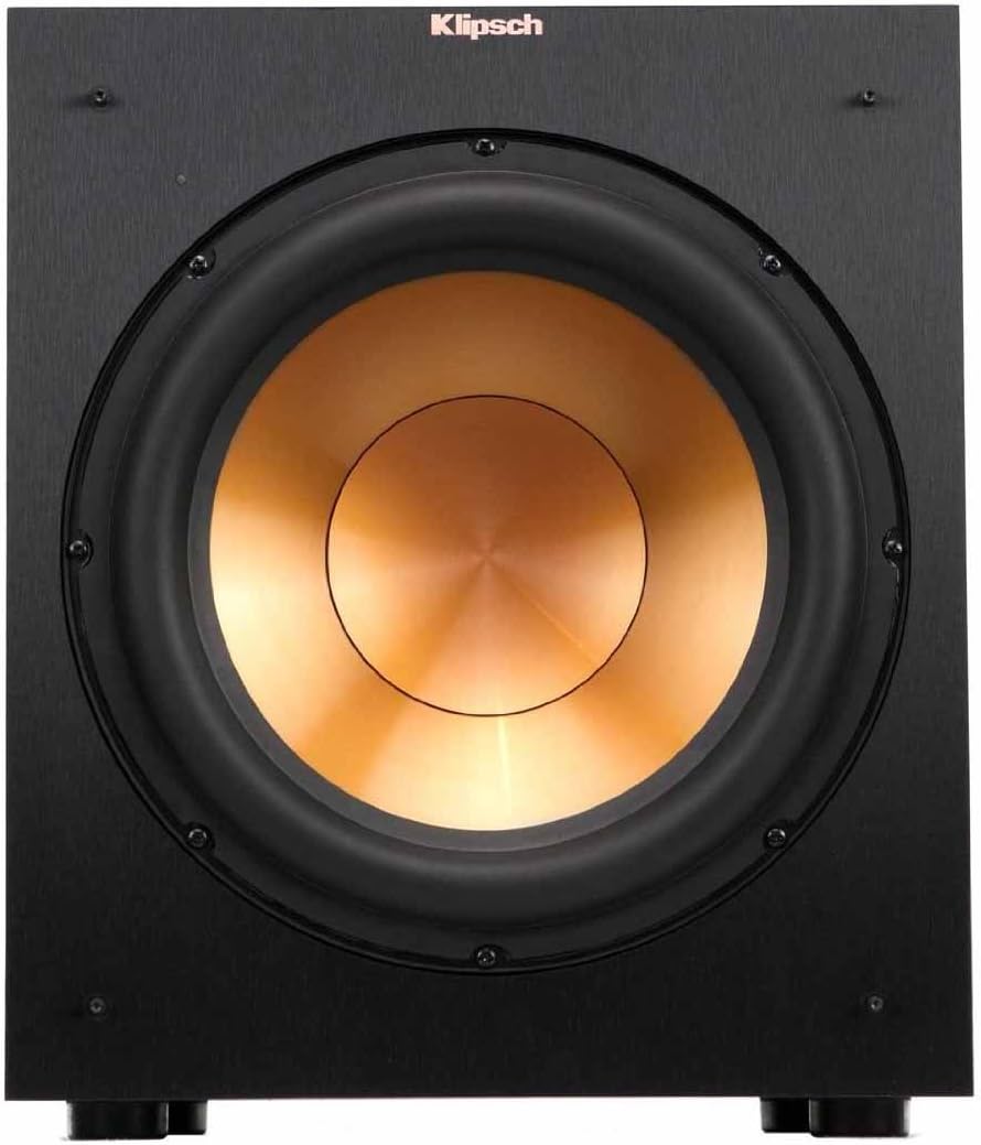 12-Inch Powered Home Theater Subwoofer, 400W Digital Power, Front-Firing Copper-Spun Driver - Black