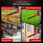 HOTREE Cordless Electric Leaf Blower, 480CFM/160MPH, 6 Speed Mode with 2 Batteries for Lawn, Patio & Dust Cleaning