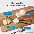 Bulletproof French Vanilla Creamer, 29.6 Ounces, Healthy Coffee Creamer with MCT Oil and Grass-Fed Butter, Value Offering, Keto