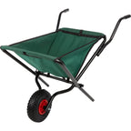 Pure Garden Folding Wheelbarrow with 80lb Capacity and Storage Pouches