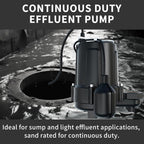 LANCHEZ 1.5 HP Submersible Cast Iron Sewage/Effluent Pump, 4300 GPH Heavy Duty Sump Pump with Piggy Back Tether Float Switch, Idea for Basement