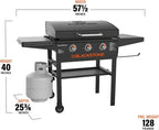 Blackstone 28-Inch 3-Burner Griddle With Hood - XL Flat Top Outdoor Grill Kit