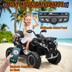 Joyracer ATV for Kids, 24 Volt Ride on Toys, 800W 4 Wheeler with 2 XL Seater, EVA Tires Power Car Wheels with Remote, Knee Pad, Music, Bluetooth, USB