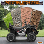 Joyracer ATV for Kids, 24 Volt Ride on Toys, 800W 4 Wheeler with 2 XL Seater, EVA Tires Power Car Wheels with Remote, Knee Pad, Music, Bluetooth, USB
