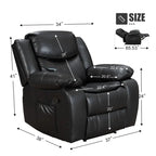 Leather Recliner Lounge Chair - Wide Seat