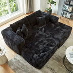 HOOOWOOO Plush L-Shaped Sectional Sofa With Detachable Ottoman - 80L*69.3W*35.4H*59D
