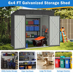 Clearance Storage Shed, Enyopro 6'x4' Outdoor Storage Sheds, Metal Storage House with Lockable Door, Storage Garden Tool shed for Lawnmower, Bike