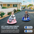 12V Bumper Car,Neche Ride On Toys for Toddlers,360° Spin Toddler Car with Remote,5 LED Lights,Blue