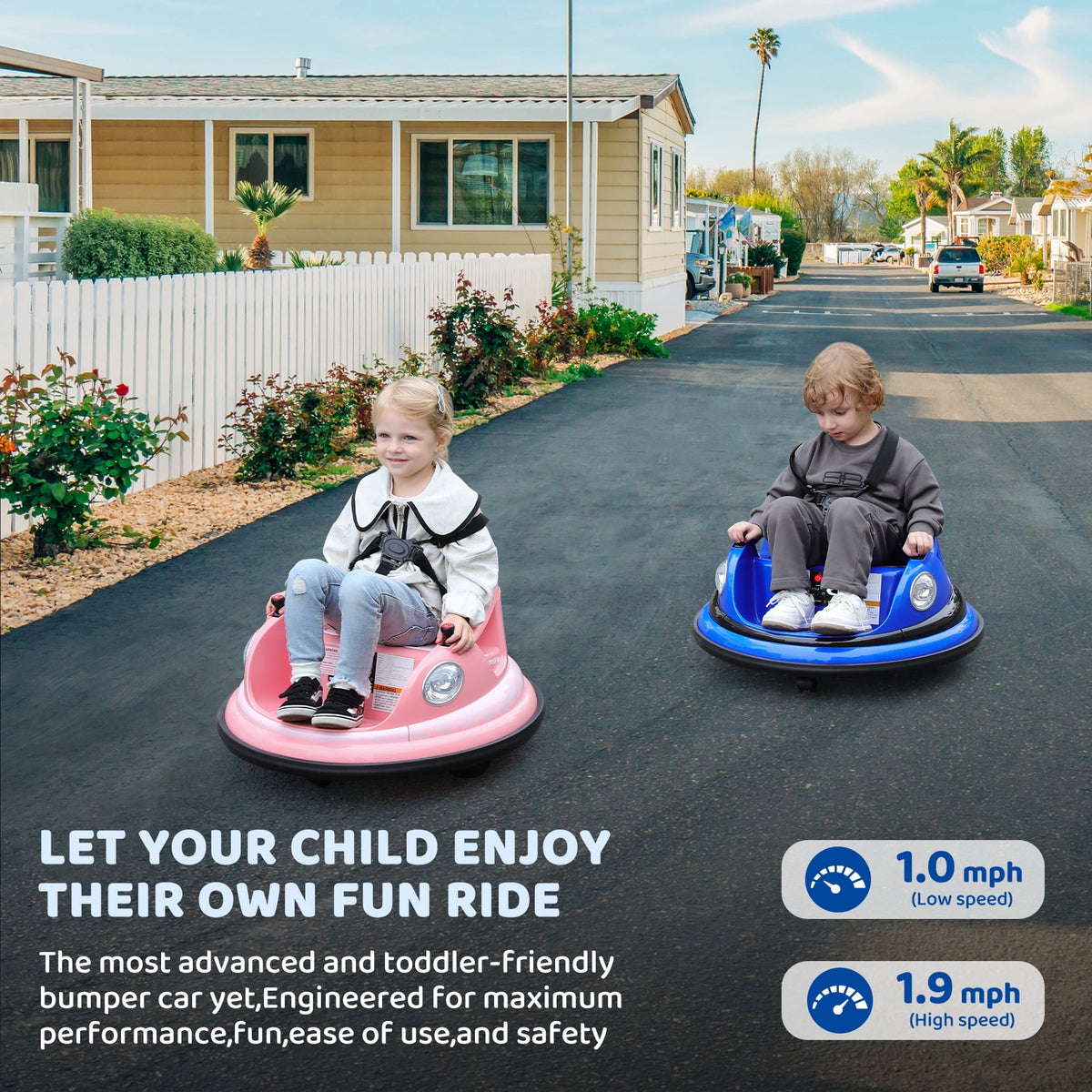 12V Bumper Car,Neche Ride On Toys for Toddlers,360° Spin Toddler Car with Remote,5 LED Lights,Blue