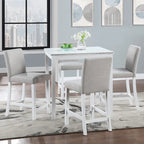 Modern 5-Piece Counter Height Dining Set With Square Table And 4 Upholstered Chairs