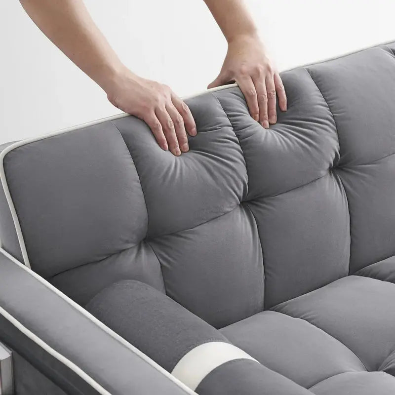 GNIXUU 3-in-1 Velvet Sleeper Sofa Bed With Adjustable Backrest And Storage - 55.5in W x 36in D x 30in H, 70in D x 45in W x 24in H