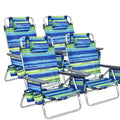 CraftPorch 4-Pack Folding Beach Chairs With 5-Position Recline