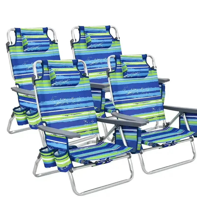 CraftPorch 4-Pack Folding Beach Chairs With 5-Position Recline