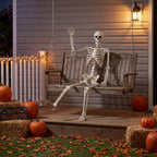 Hanging Posable Skeleton Decoration, White, 5', Halloween by Way To Celebrate